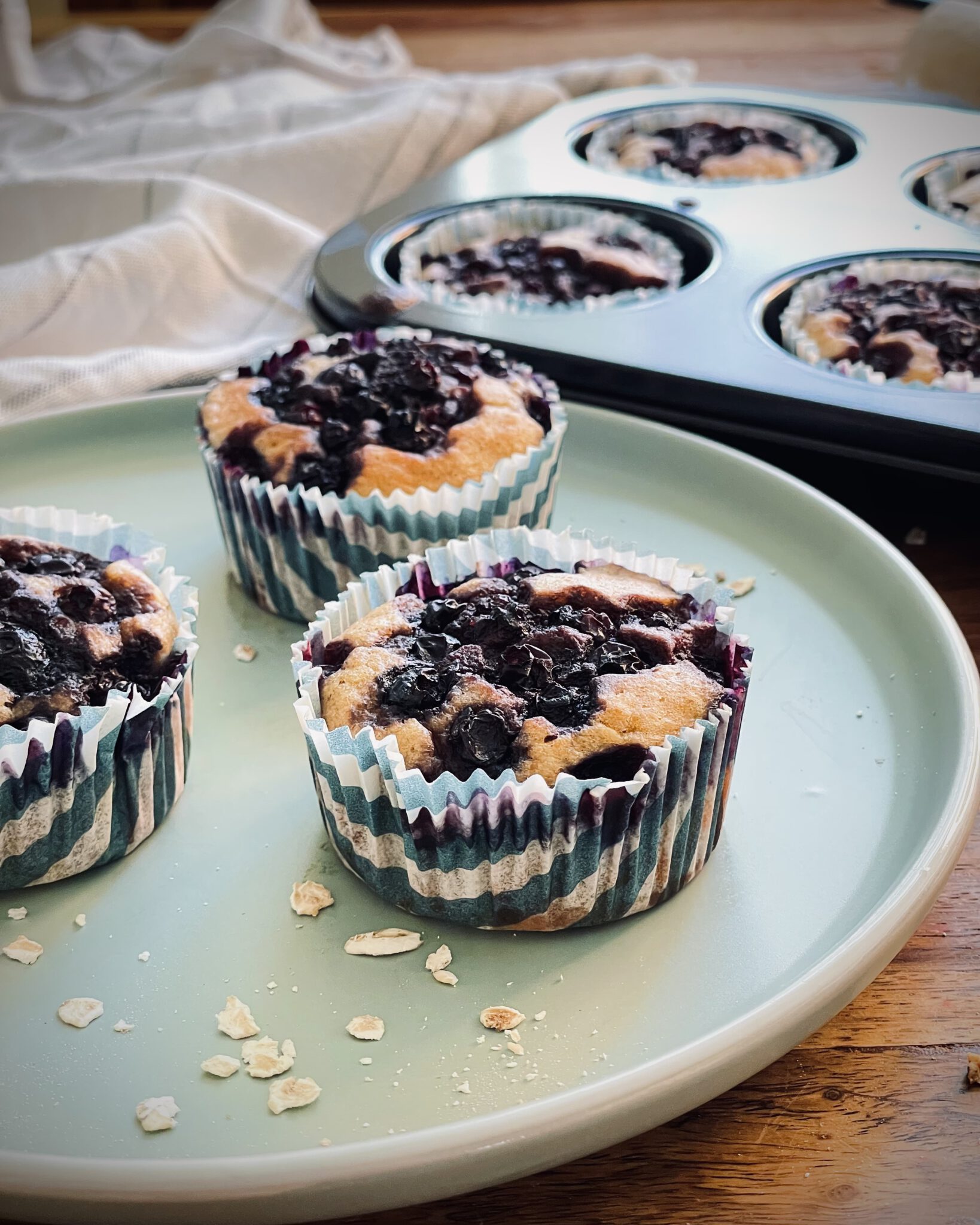 Bananen-Erdnussbutter-Blaubeer-Muffins | katrin-backt